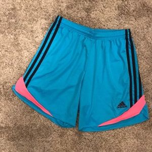 Blue adidas athletic shorts